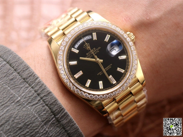 Rolex Day Date M228348RBR-0001 EW Factory 1:1 Best Edition Replica Watch Diamond Bezel