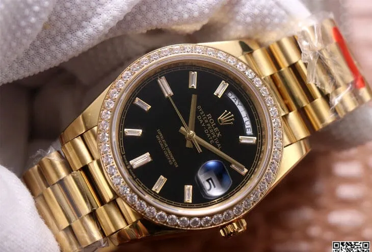 Rolex Day Date M228348RBR-0001 EW Factory 1:1 Best Edition Replica Watch Diamond Bezel
