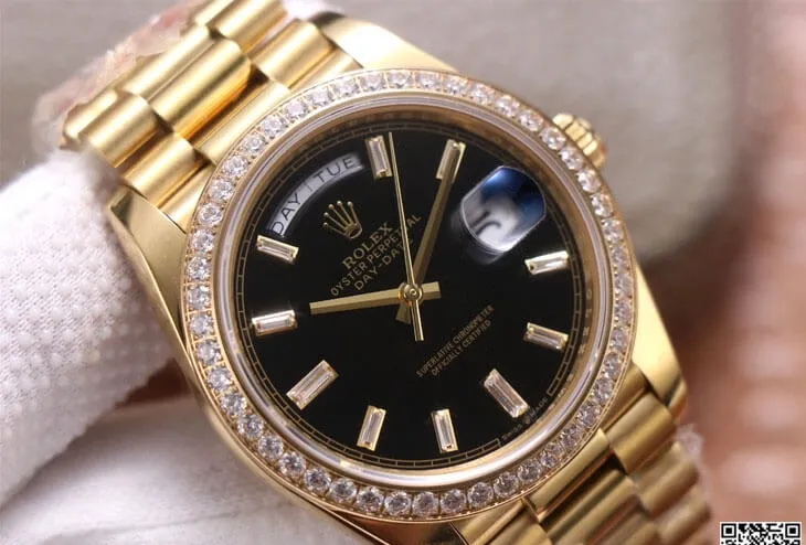 Rolex Day Date M228348RBR-0001 EW Factory 1:1 Best Edition Replica Watch Diamond Bezel