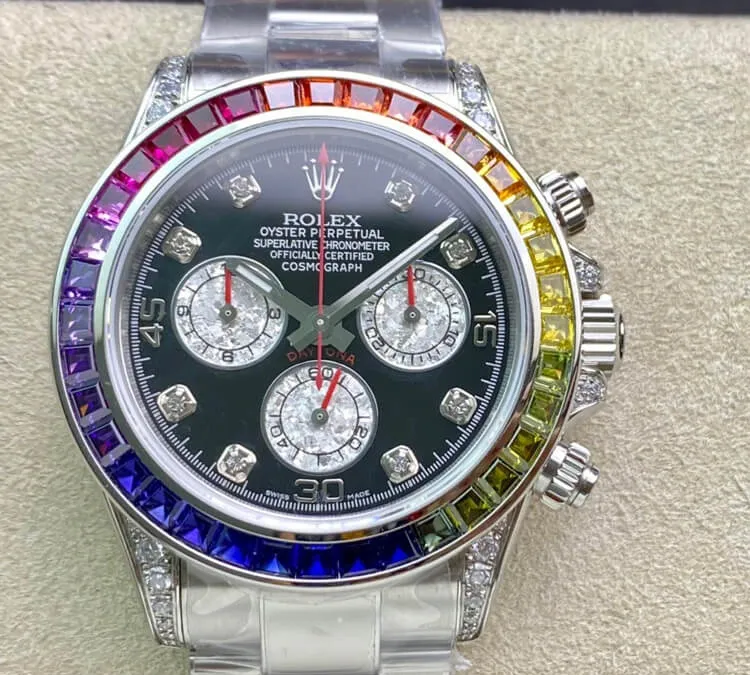 Rolex Daytona 116599 RBOW TW Factory 1:1 Best Edition Replica Watch Black Diamond Dial