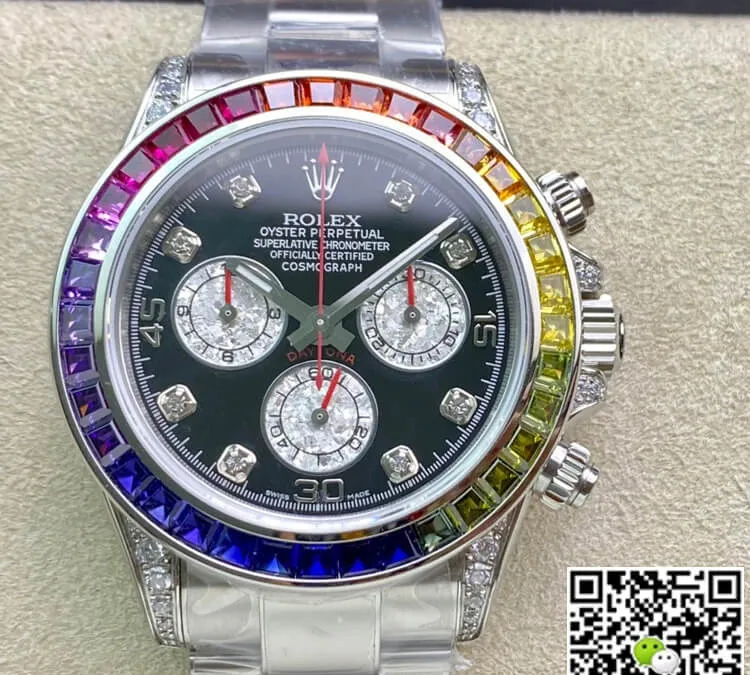 Rolex Daytona 116599 RBOW TW Factory 1:1 Best Edition Replica Watch Black Diamond Dial