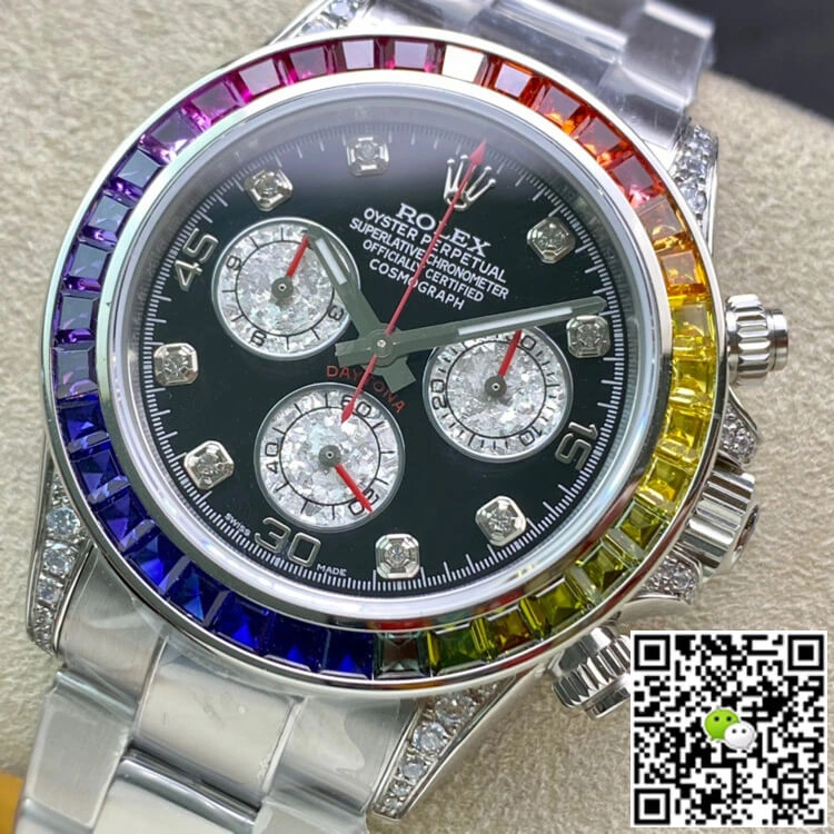 Rolex Daytona 116599 RBOW TW Factory 1:1 Best Edition Replica Watch Black Diamond Dial