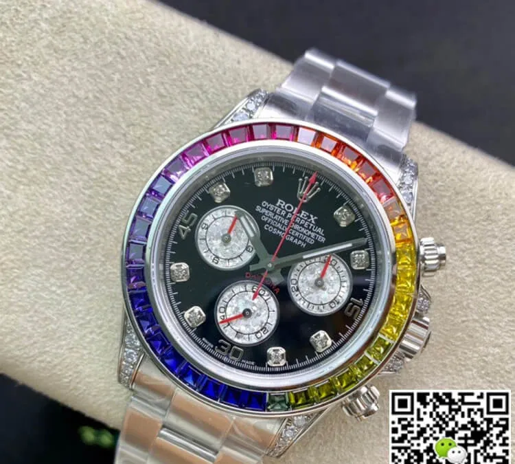 Rolex Daytona 116599 RBOW TW Factory 1:1 Best Edition Replica Watch Black Diamond Dial