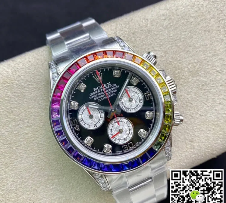 Rolex Daytona 116599 RBOW TW Factory 1:1 Best Edition Replica Watch Black Diamond Dial