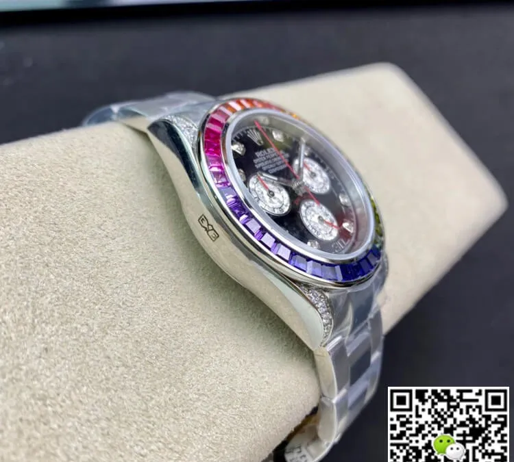 Rolex Daytona 116599 RBOW TW Factory 1:1 Best Edition Replica Watch Black Diamond Dial