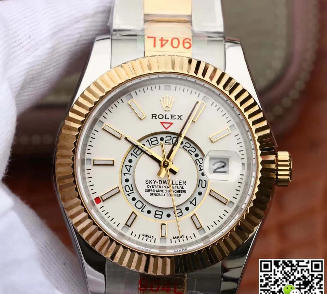 Rolex Sky Dweller M326933-0009 Noob Factory 1:1 Best Edition Replica Watch 904L White Dial