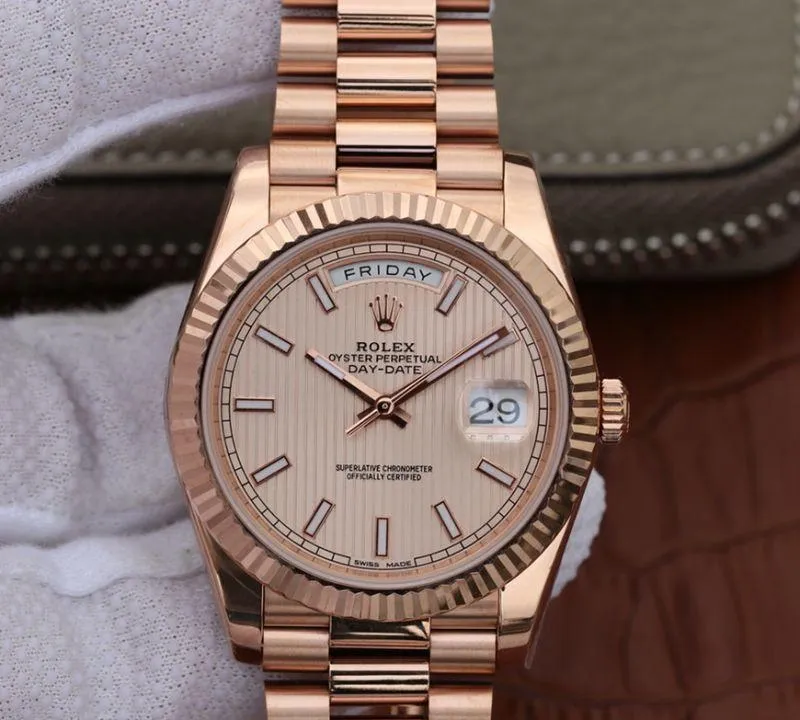 Rolex Day-Date II 228235 EW Factory 1:1 Best Edition Replica Watch Swiss ETA3255 Rose Gold Dial