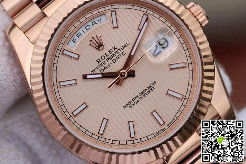 Rolex Day-Date II 228235 EW Factory 1:1 Best Edition Replica Watch Swiss ETA3255 Rose Gold Dial