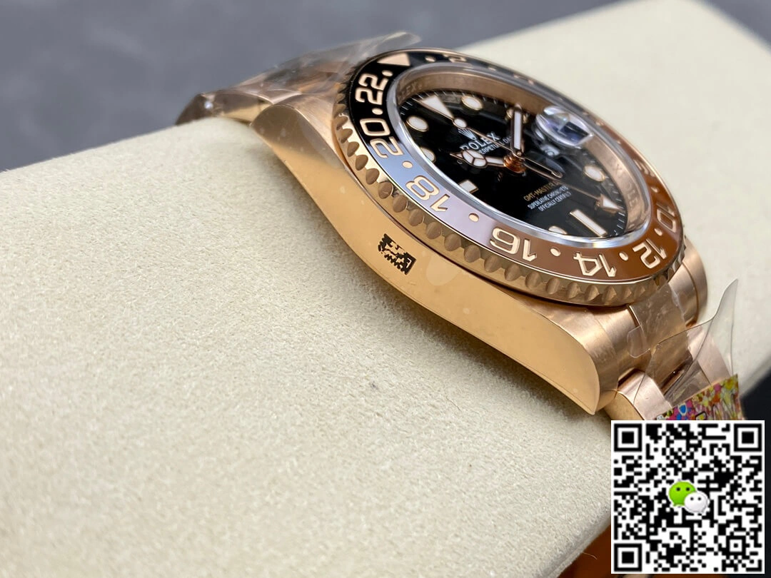 Rolex GMT Master II M126715CHNR-0001 Clean Factory 1:1 Best Edition Replica Watch Rose Gold Strap