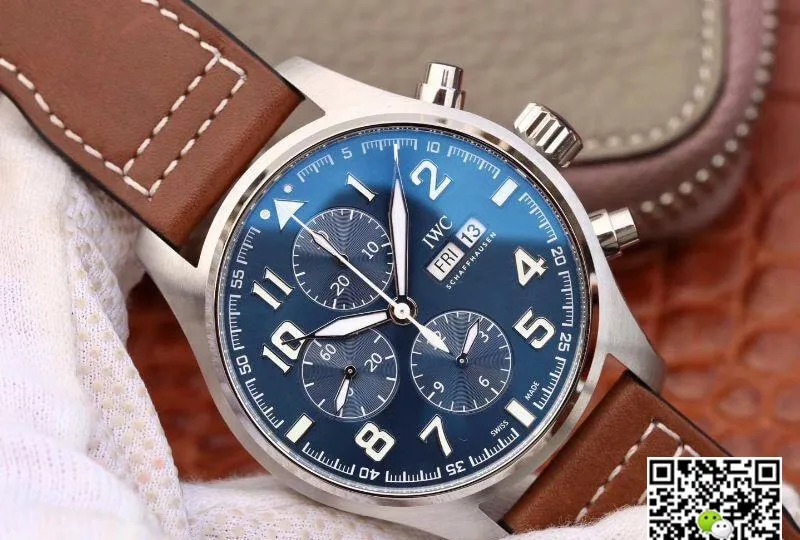 IWC Pilot Chronograph IW377714 ZF Factory 1:1 Best Edition Replica Watch Swiss ETA7750 Light Blue Dial