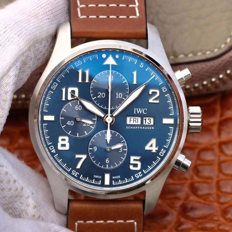 IWC Pilot Chronograph IW377714 ZF Factory 1:1 Best Edition Replica Watch Swiss ETA7750 Light Blue Dial