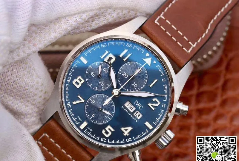 IWC Pilot Chronograph IW377714 ZF Factory 1:1 Best Edition Replica Watch Swiss ETA7750 Light Blue Dial