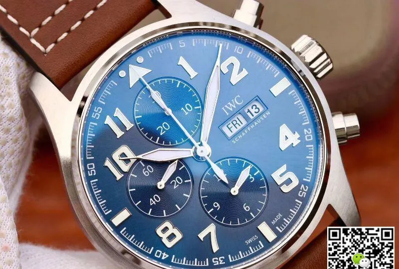 IWC Pilot Chronograph IW377714 ZF Factory 1:1 Best Edition Replica Watch Swiss ETA7750 Light Blue Dial