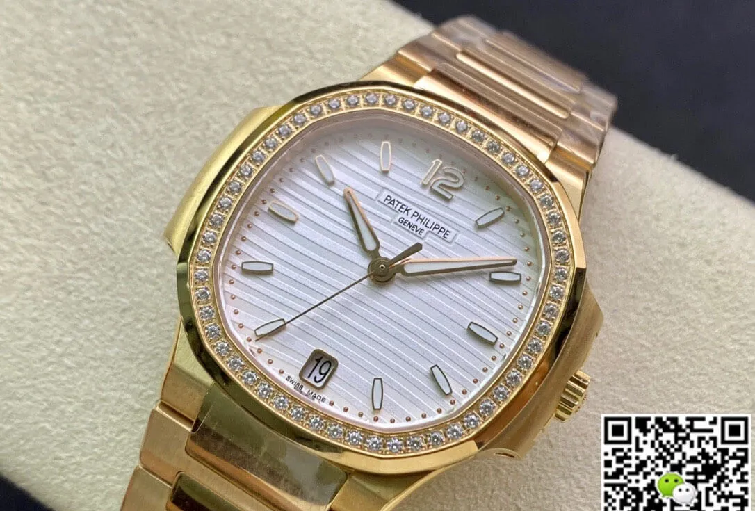 Patek Philippe Nautilus Ladies 7118 1200R-001 3K Factory 1:1 Best Edition Replica Watch Diamond-Set Bezel
