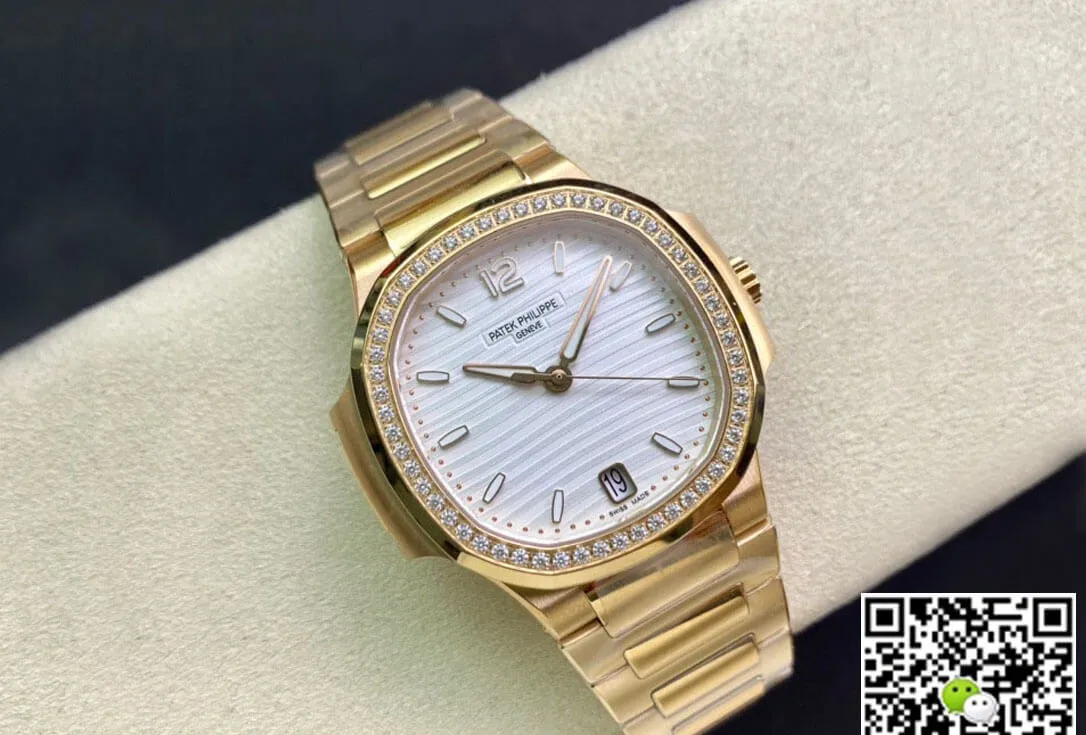 Patek Philippe Nautilus Ladies 7118 1200R-001 3K Factory 1:1 Best Edition Replica Watch Diamond-Set Bezel