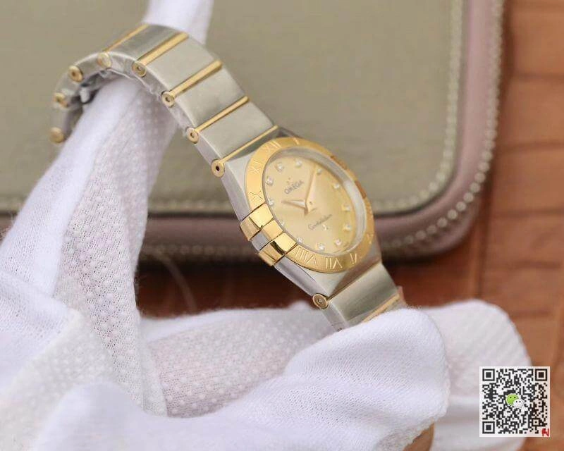 Omega Constellation 27mm Quartz Ladies TW Factory 1:1 Best Edition Replica Watch Swiss Eta Quartz 1376 Gold Dial