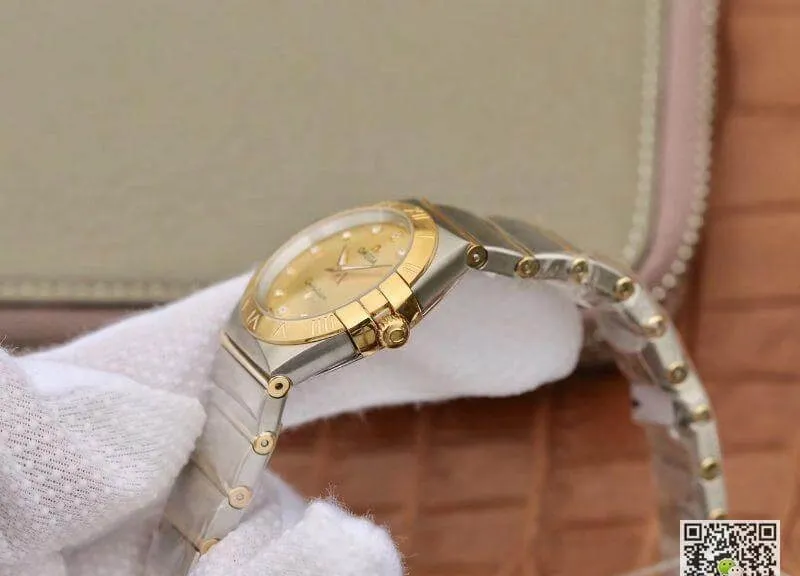 Omega Constellation 27mm Quartz Ladies TW Factory 1:1 Best Edition Replica Watch Swiss Eta Quartz 1376 Gold Dial