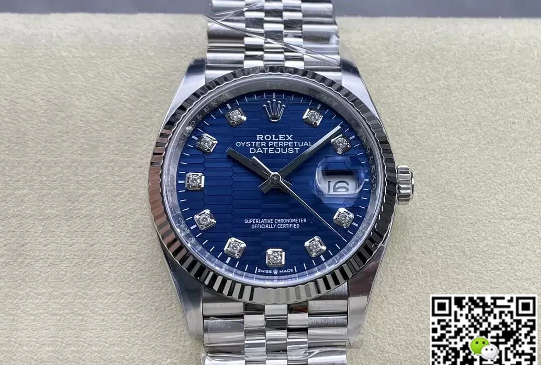 Rolex Datejust M126234-0057 36MM Clean Factory 1:1 Best Edition Replica Watch Diamond Blue Dial