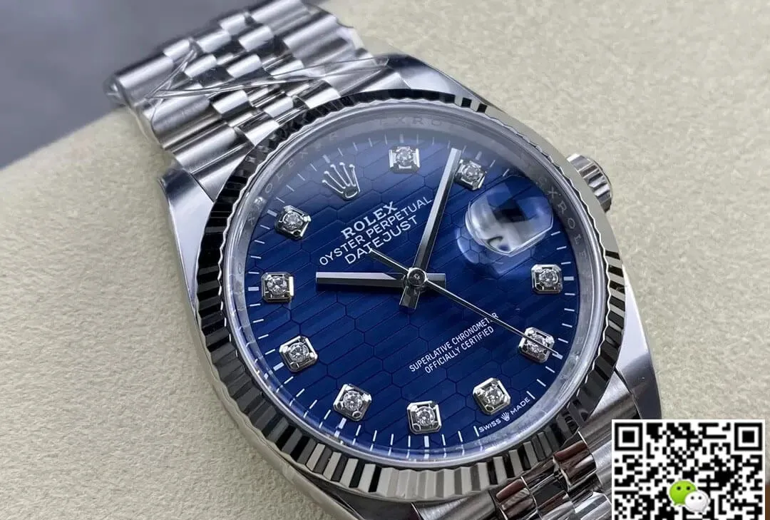 Rolex Datejust M126234-0057 36MM Clean Factory 1:1 Best Edition Replica Watch Diamond Blue Dial