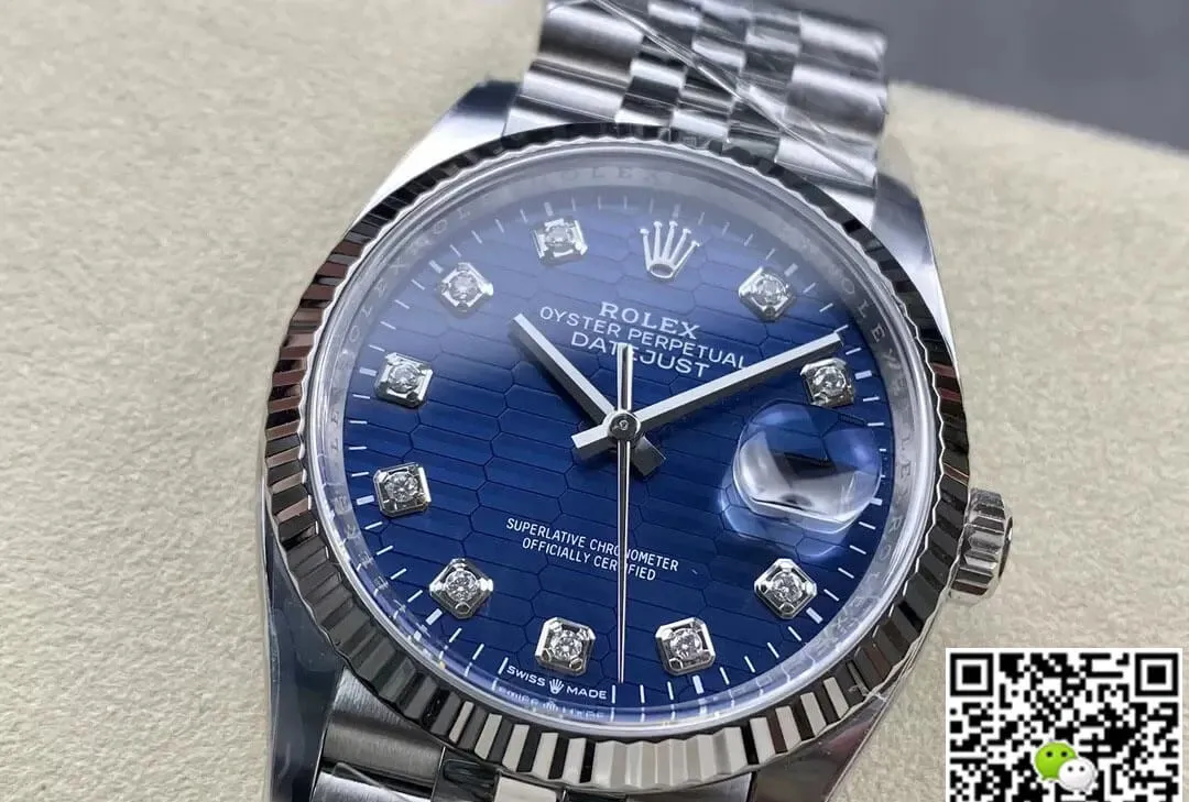 Rolex Datejust M126234-0057 36MM Clean Factory 1:1 Best Edition Replica Watch Diamond Blue Dial