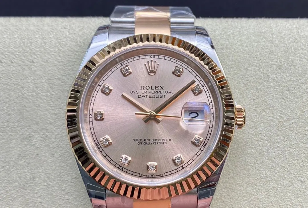 Rolex Datejust M126331-0007 41MM EW Factory 1:1 Best Edition Replica Watch V3 Pink Diamond Dial