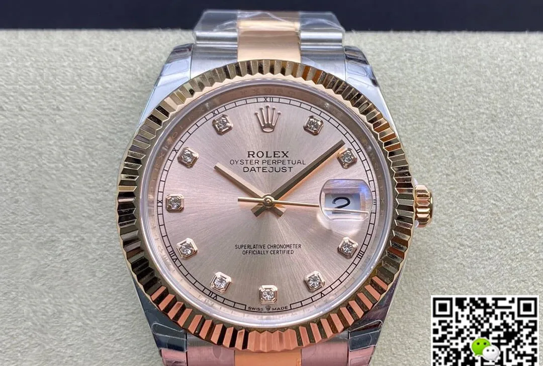 Rolex Datejust M126331-0007 41MM EW Factory 1:1 Best Edition Replica Watch V3 Pink Diamond Dial