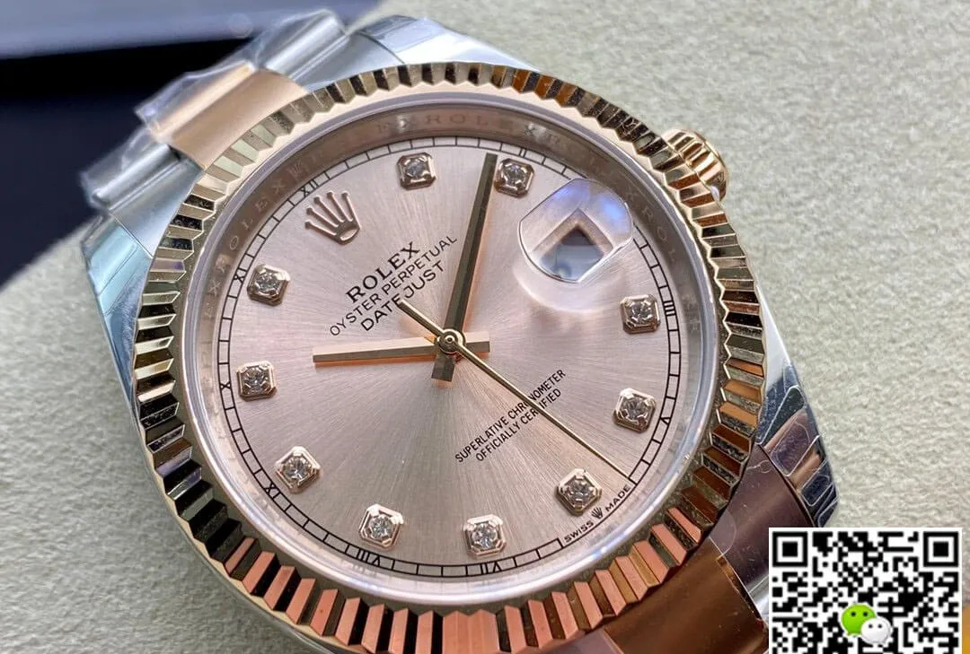 Rolex Datejust M126331-0007 41MM EW Factory 1:1 Best Edition Replica Watch V3 Pink Diamond Dial