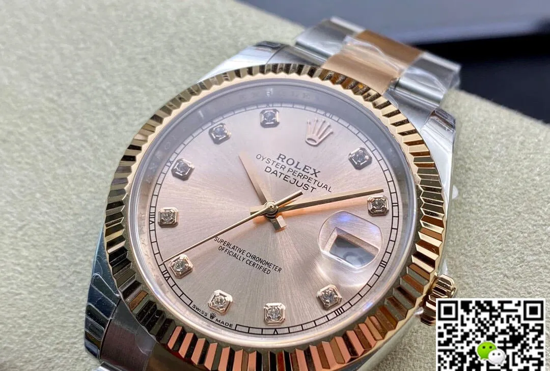 Rolex Datejust M126331-0007 41MM EW Factory 1:1 Best Edition Replica Watch V3 Pink Diamond Dial