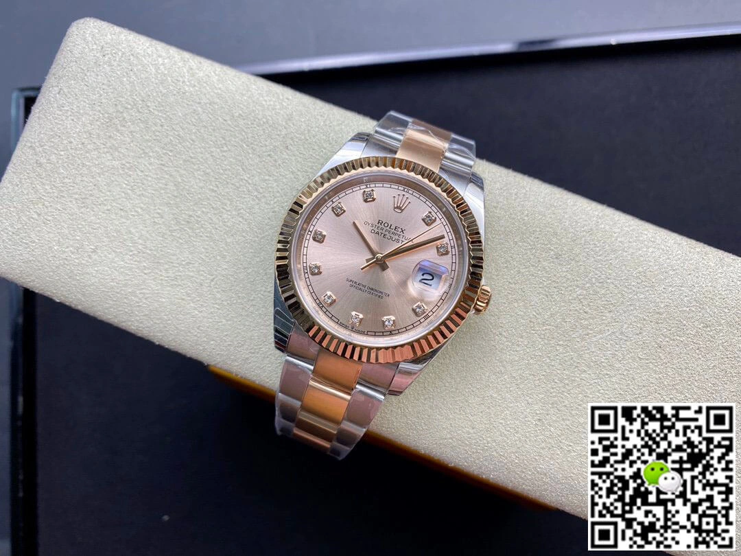 Rolex Datejust M126331-0007 41MM EW Factory 1:1 Best Edition Replica Watch V3 Pink Diamond Dial