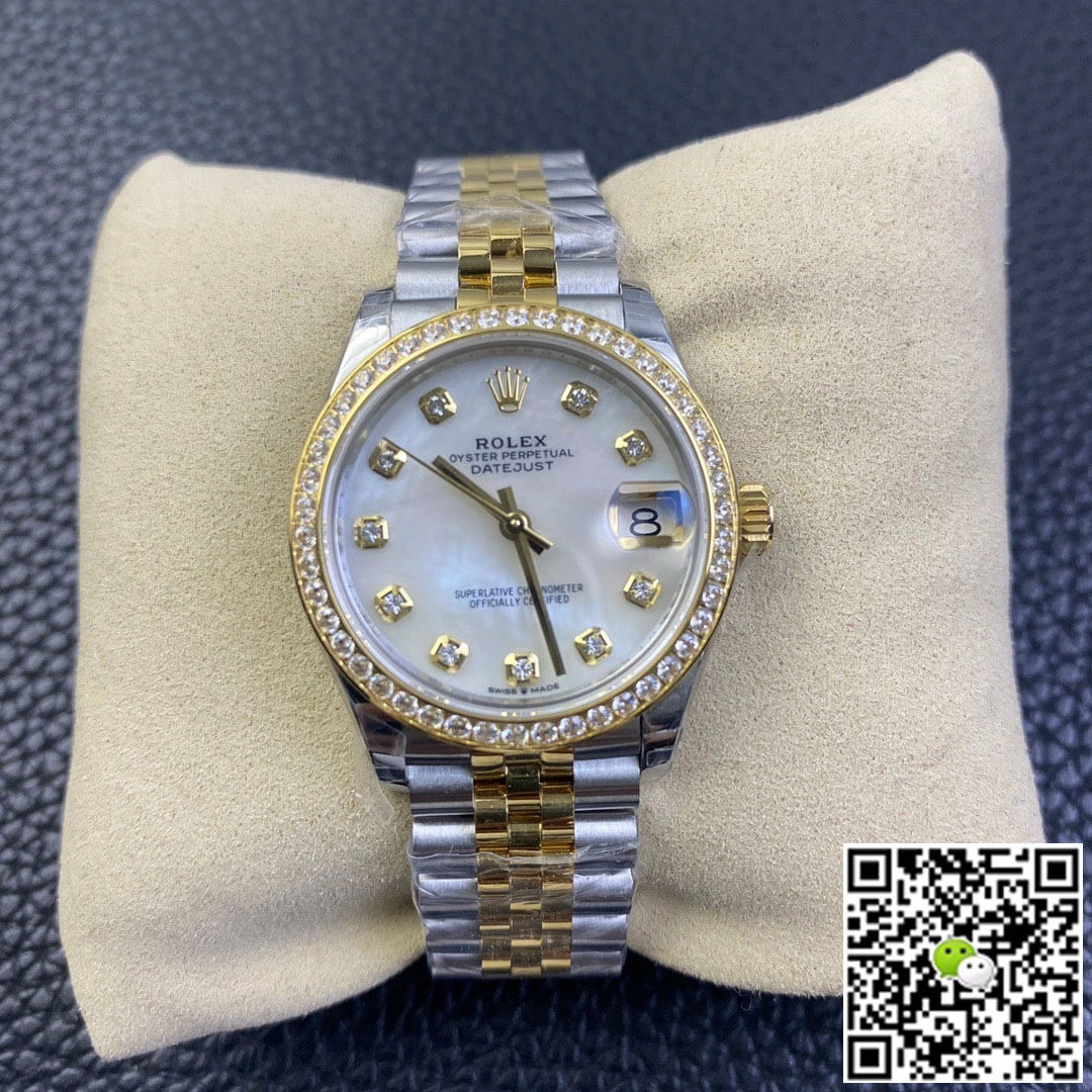 Rolex Datejust M278383RBR-0028 31MM EW Factory 1:1 Best Edition Replica Watch Diamond-Set Bezel