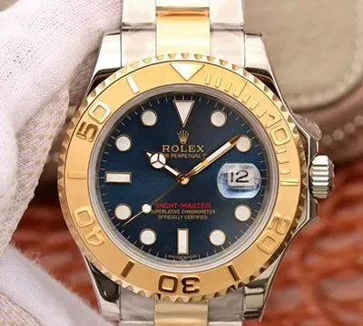 Rolex Yacht-Master 16623 1:1 Best Edition Replica Watch Swiss ETA2836 Gold Wrapped Blue Dial