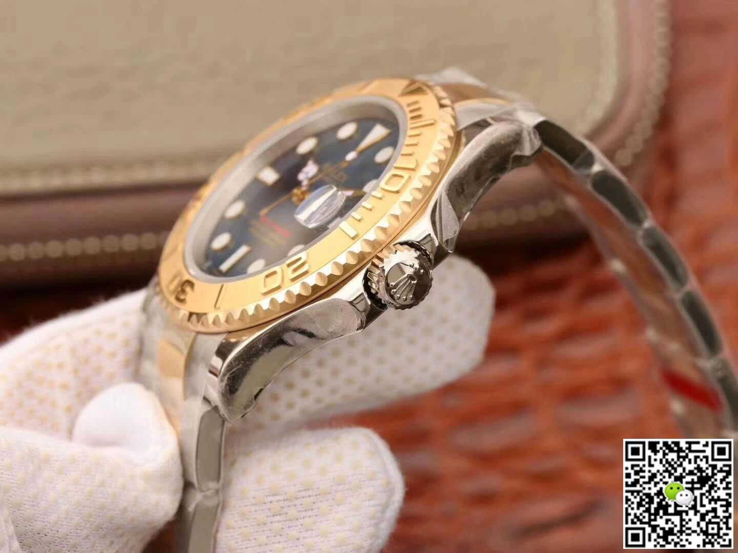 Rolex Yacht-Master 16623 1:1 Best Edition Replica Watch Swiss ETA2836 Gold Wrapped Blue Dial