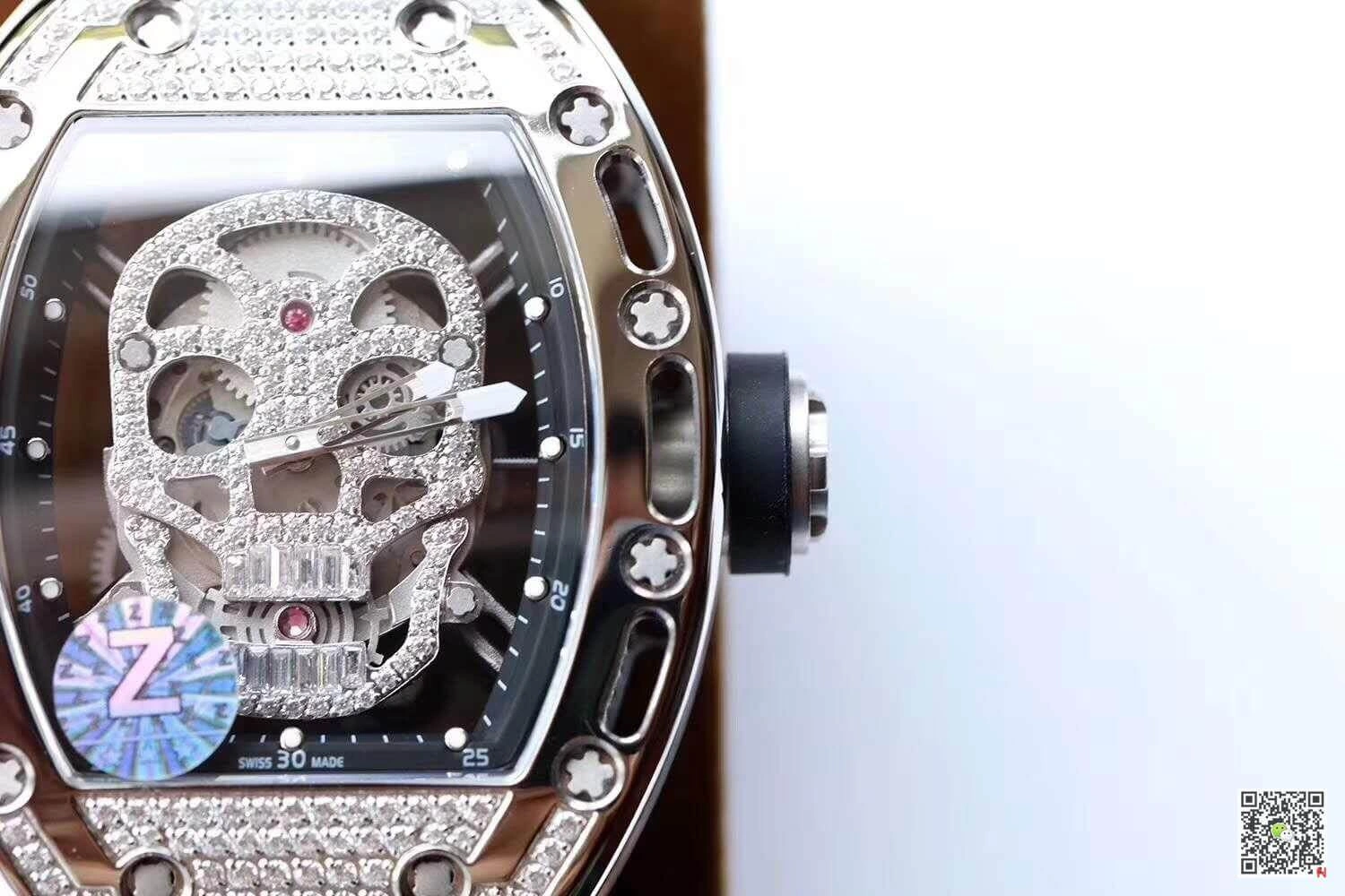 Richard Mille RM052 Z Factory 1:1 Best Edition Replica Watch Swiss ETA6T51 Diamond Skull