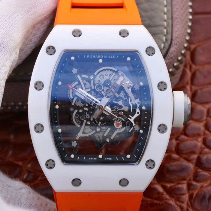 Richard Mille RM055 KV Factory 1:1 Best Edition Replica Watch Swiss ETA8215 Orange Strap