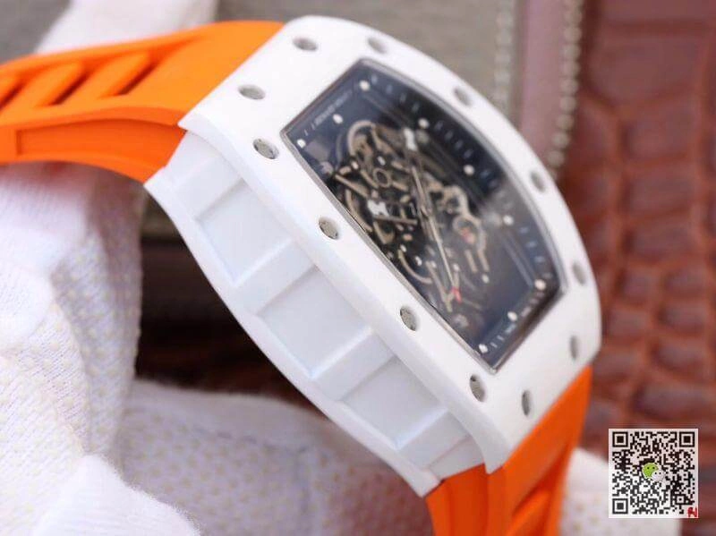 Richard Mille RM055 KV Factory 1:1 Best Edition Replica Watch Swiss ETA8215 Orange Strap