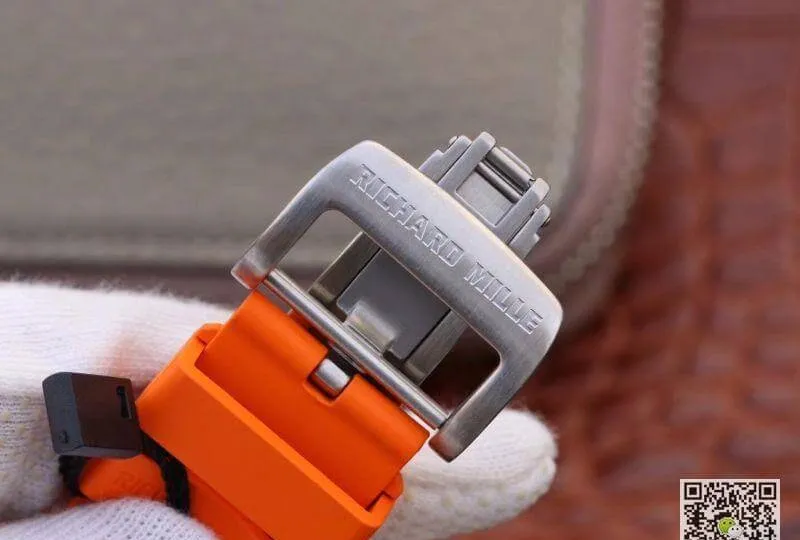 Richard Mille RM055 KV Factory 1:1 Best Edition Replica Watch Swiss ETA8215 Orange Strap