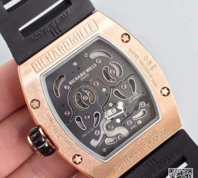 Richard Mille RM19-02 Tourbillon KV Factory 1:1 Best Edition Replica Watch Swiss ETA6T51