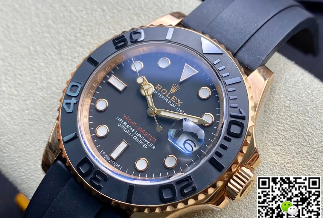 Rolex Yacht-Master 116655 Noob Factory 1:1 Best Edition Replica Watch Swiss ETA2836-2 18K Rose Gold Plated