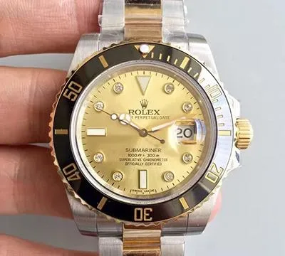 Rolex Submariner Date 116613LN Noob Factory 1:1 Best Edition Replica Watch Swiss ETA3135 Gold Wrapped Gold Dial