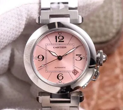 Cartier Pasha W31075M7 V9 Factory 1:1 Best Edition Replica Watch Pink Dial Swiss Cal.049