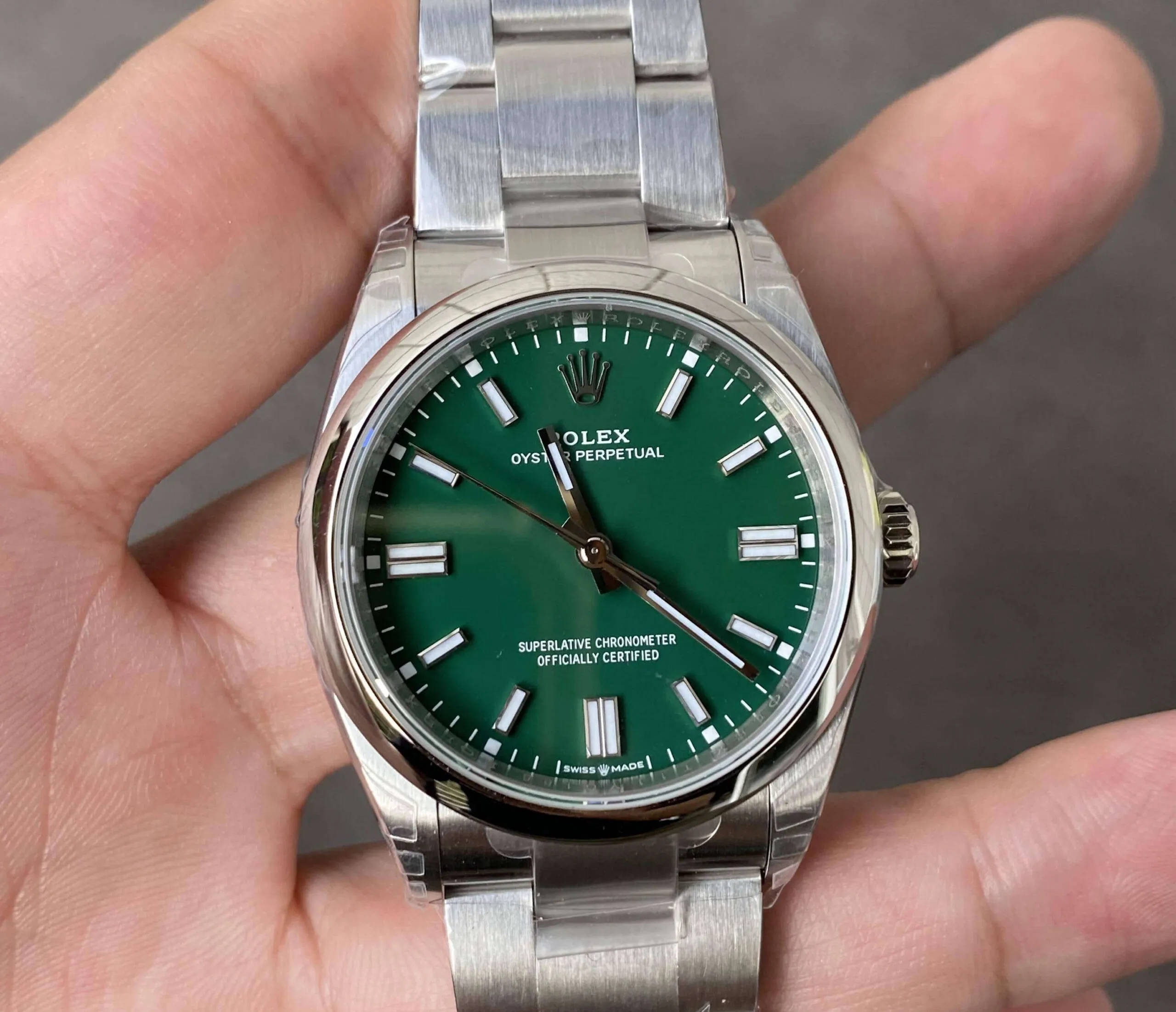 Rolex Oyster Perpetual M126000-0005 36MM VS Factory 1:1 Best Edition Replica Watch Green Dial