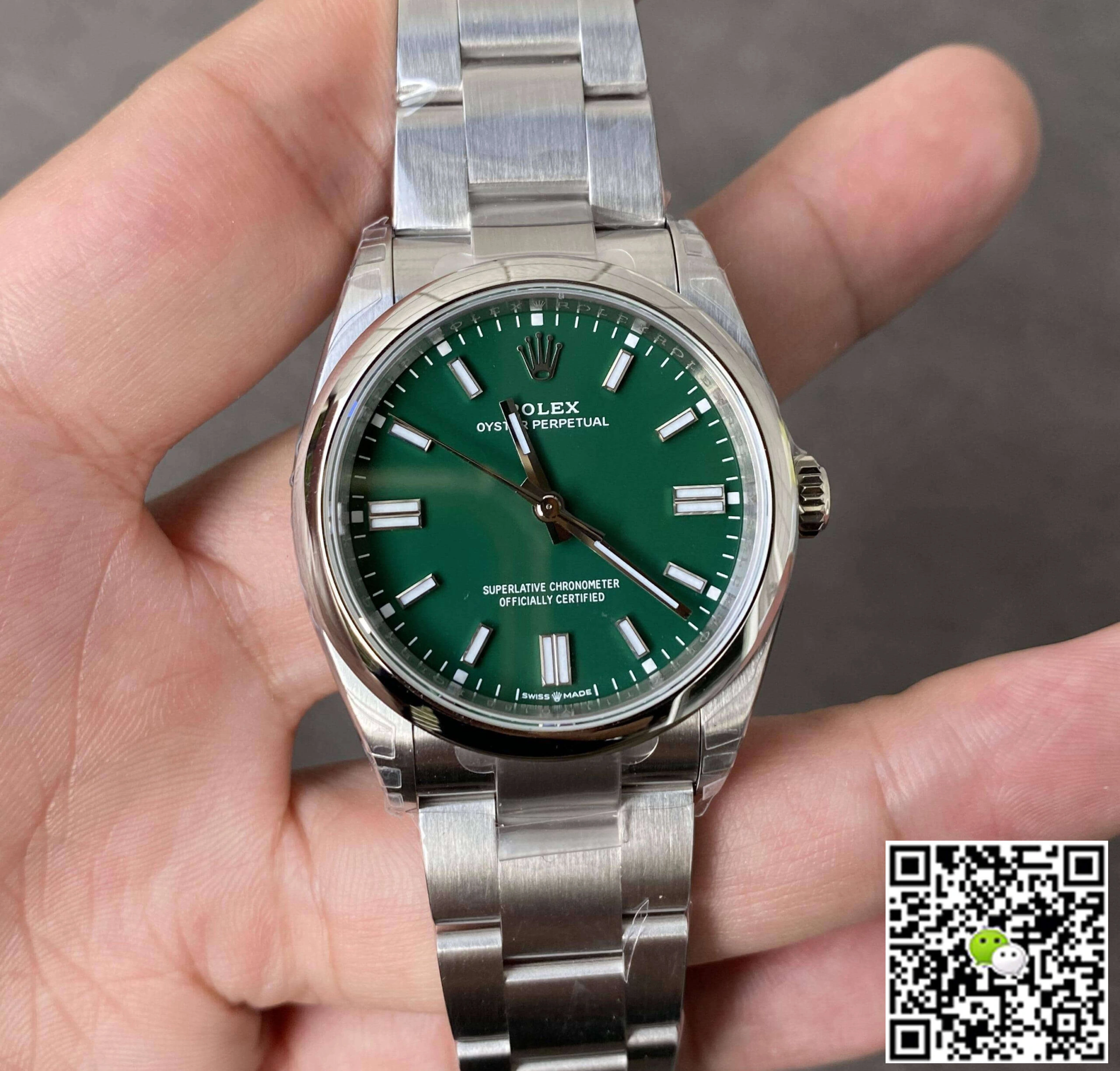 Rolex Oyster Perpetual M126000-0005 36MM VS Factory 1:1 Best Edition Replica Watch Green Dial