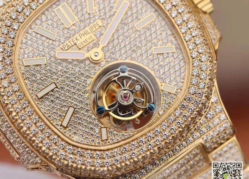 Patek Philippe Nautilus Tourbillon 18K Yellow Gold R8 Factory 1:1 Best Edition Replica Watch Swiss Hand-Winding Tourbillon Movement
