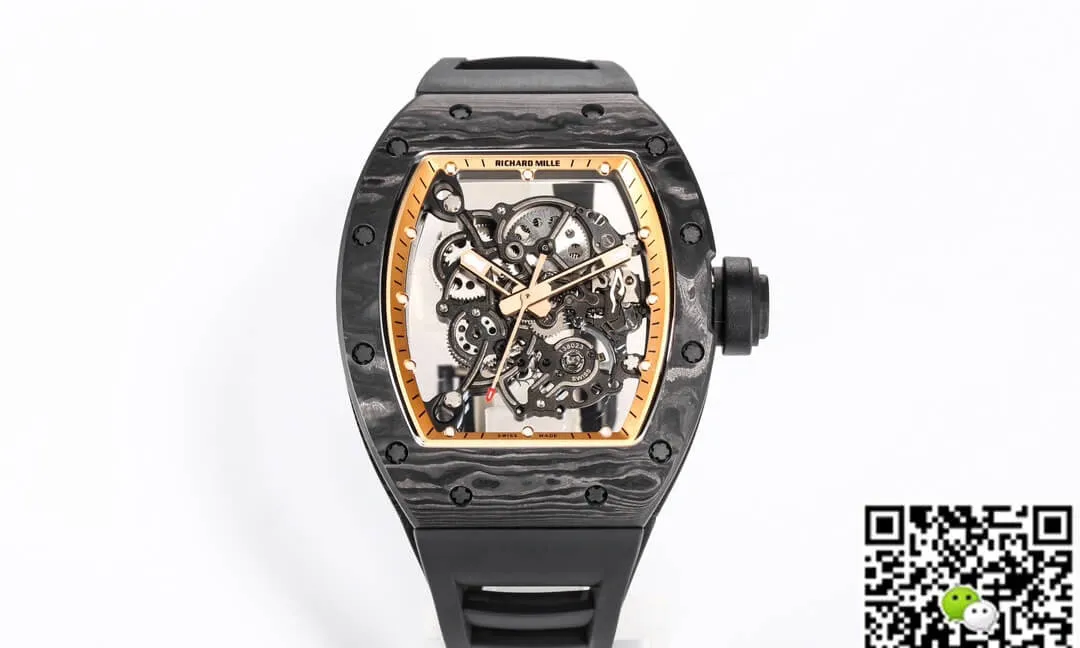Richard Mille RM055 NTPT BBR Factory 1:1 Best Edition Replica Watch Carbon Fiber Skeleton Dial