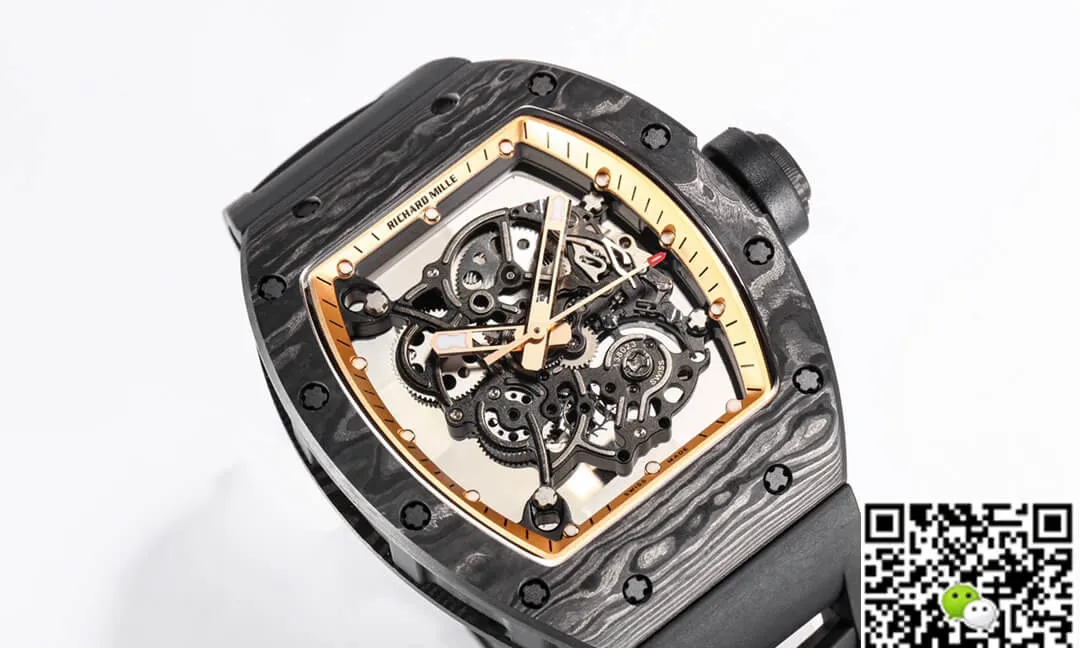 Richard Mille RM055 NTPT BBR Factory 1:1 Best Edition Replica Watch Carbon Fiber Skeleton Dial