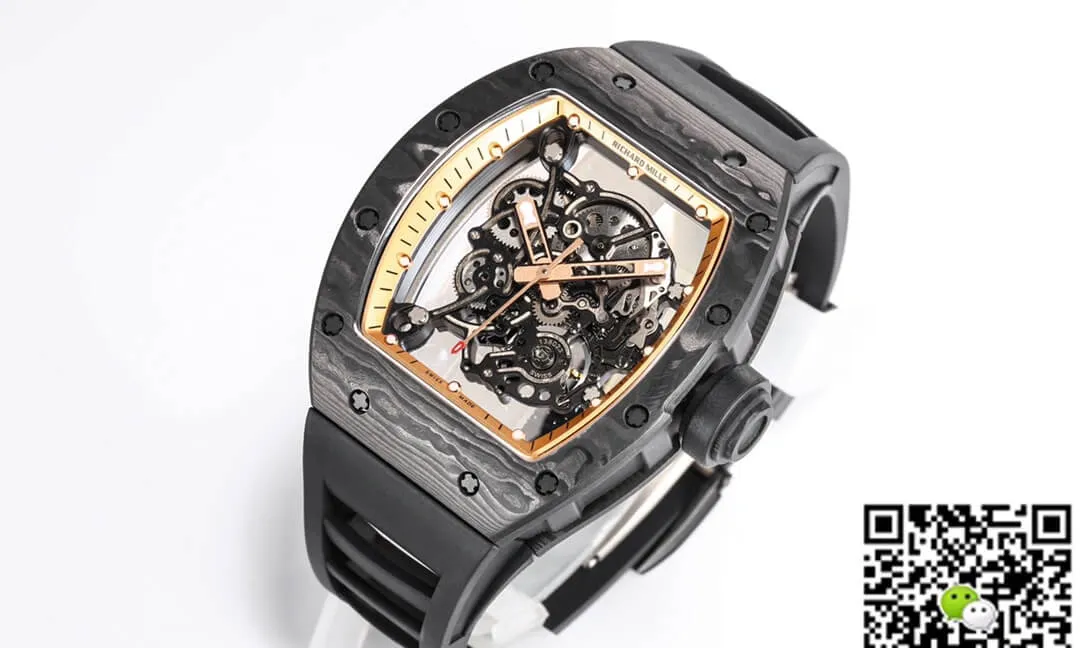 Richard Mille RM055 NTPT BBR Factory 1:1 Best Edition Replica Watch Carbon Fiber Skeleton Dial