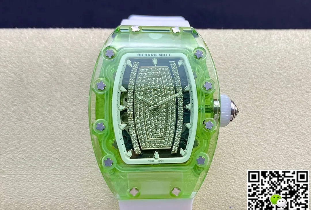 Richard Mille RM07-02 Pink Lady Sapphire RM Factory 1:1 Best Edition Replica Watch White Strap