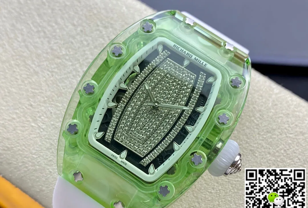 Richard Mille RM07-02 Pink Lady Sapphire RM Factory 1:1 Best Edition Replica Watch White Strap