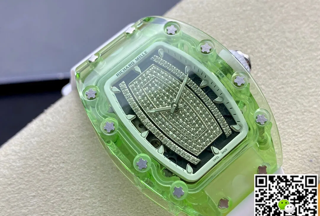 Richard Mille RM07-02 Pink Lady Sapphire RM Factory 1:1 Best Edition Replica Watch White Strap