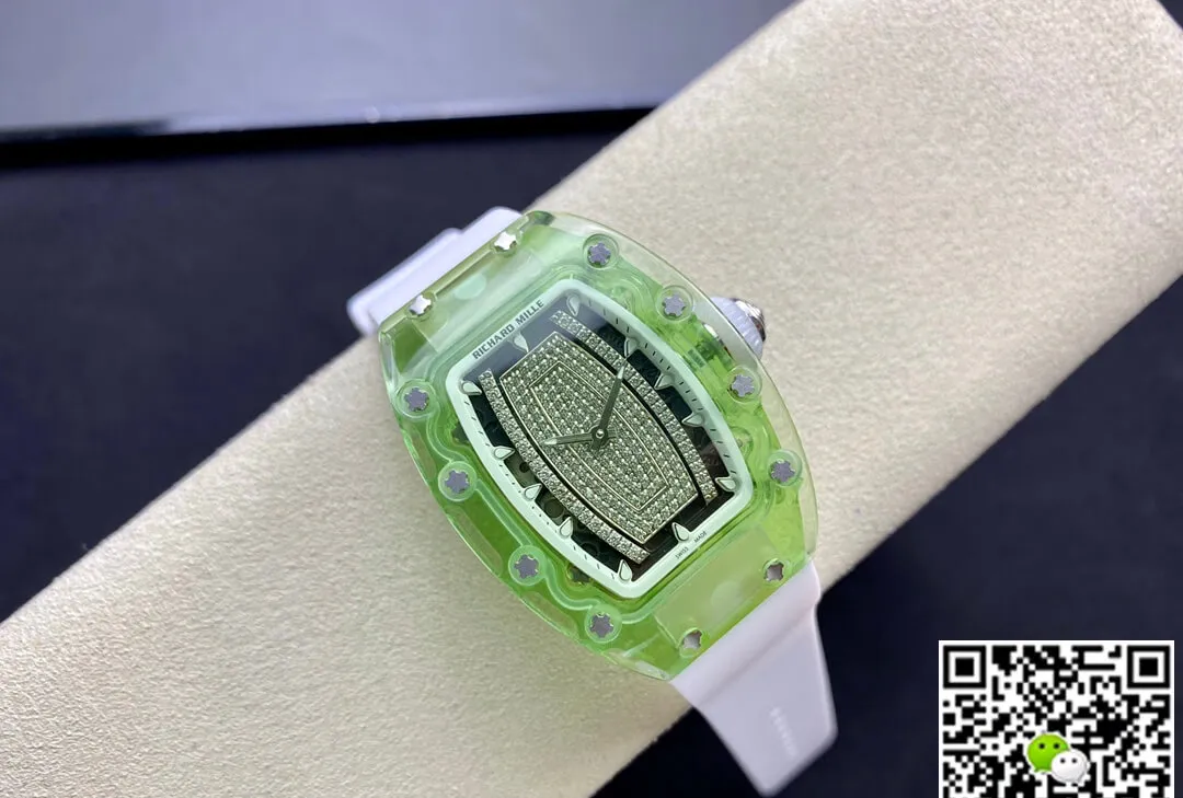Richard Mille RM07-02 Pink Lady Sapphire RM Factory 1:1 Best Edition Replica Watch White Strap